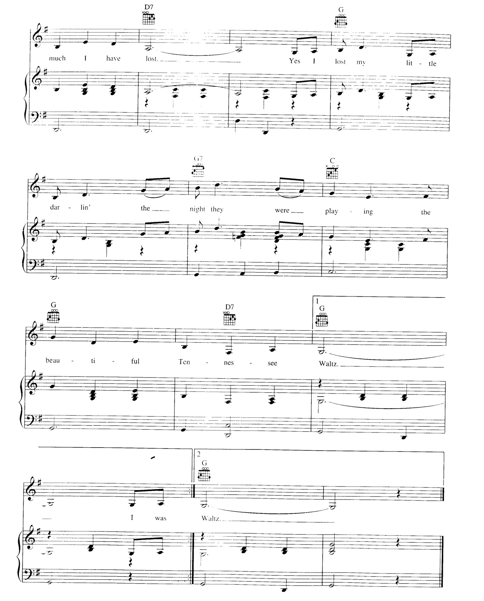 Tennessee Waltz sheet music 3