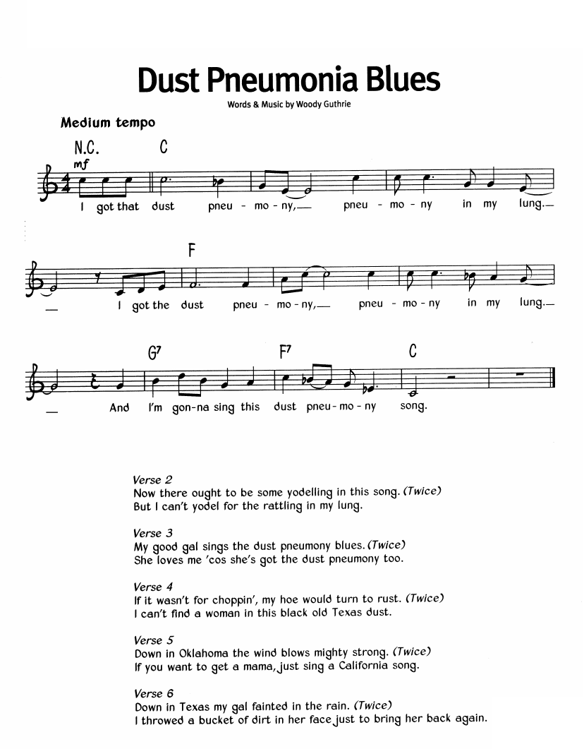 Dust Pneumonia Blues sheet music