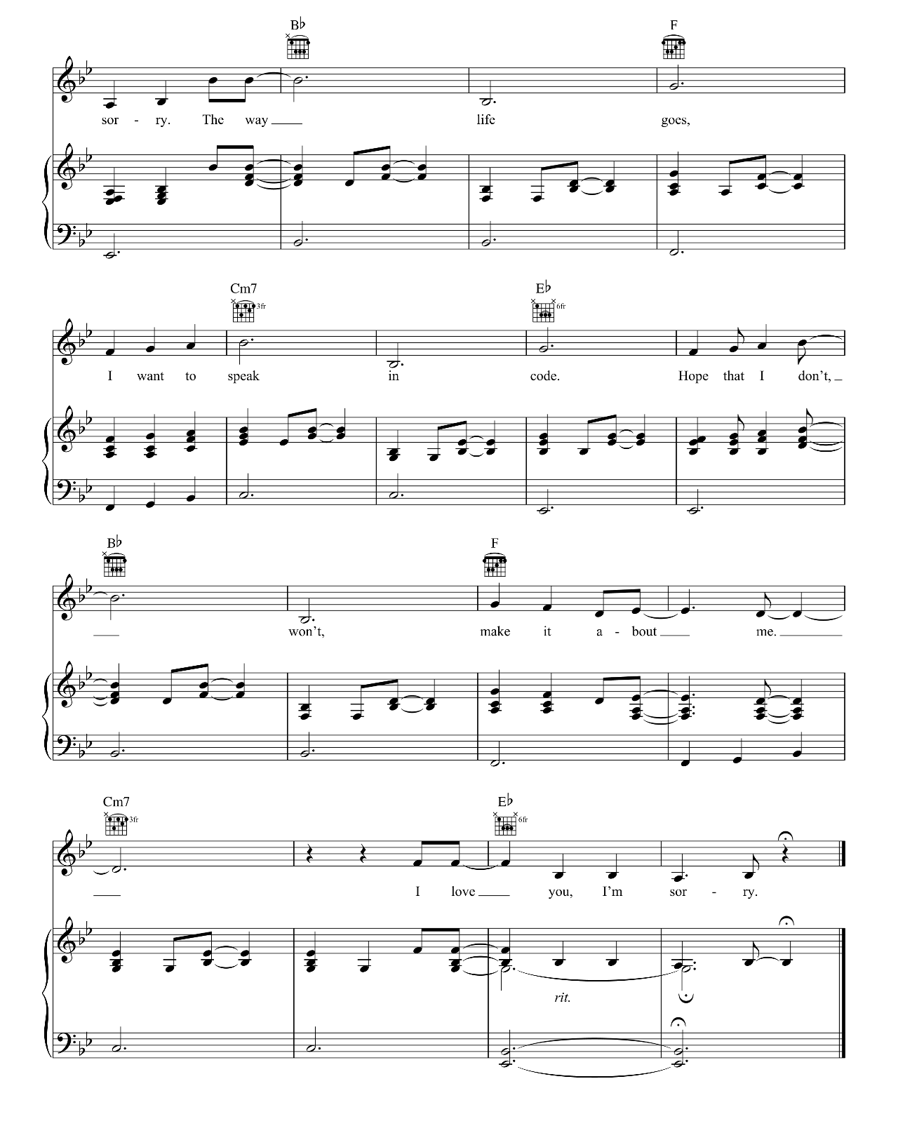 I Love You I'm Sorry sheet music 7