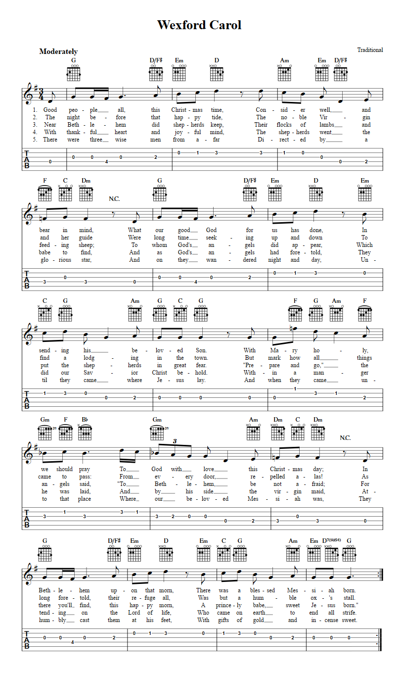 Wexford Carol sheet music