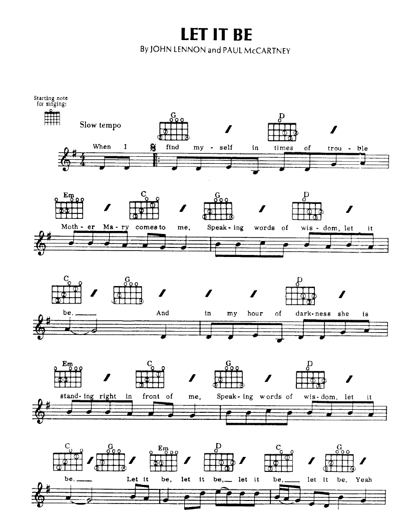Let It Be sheet music