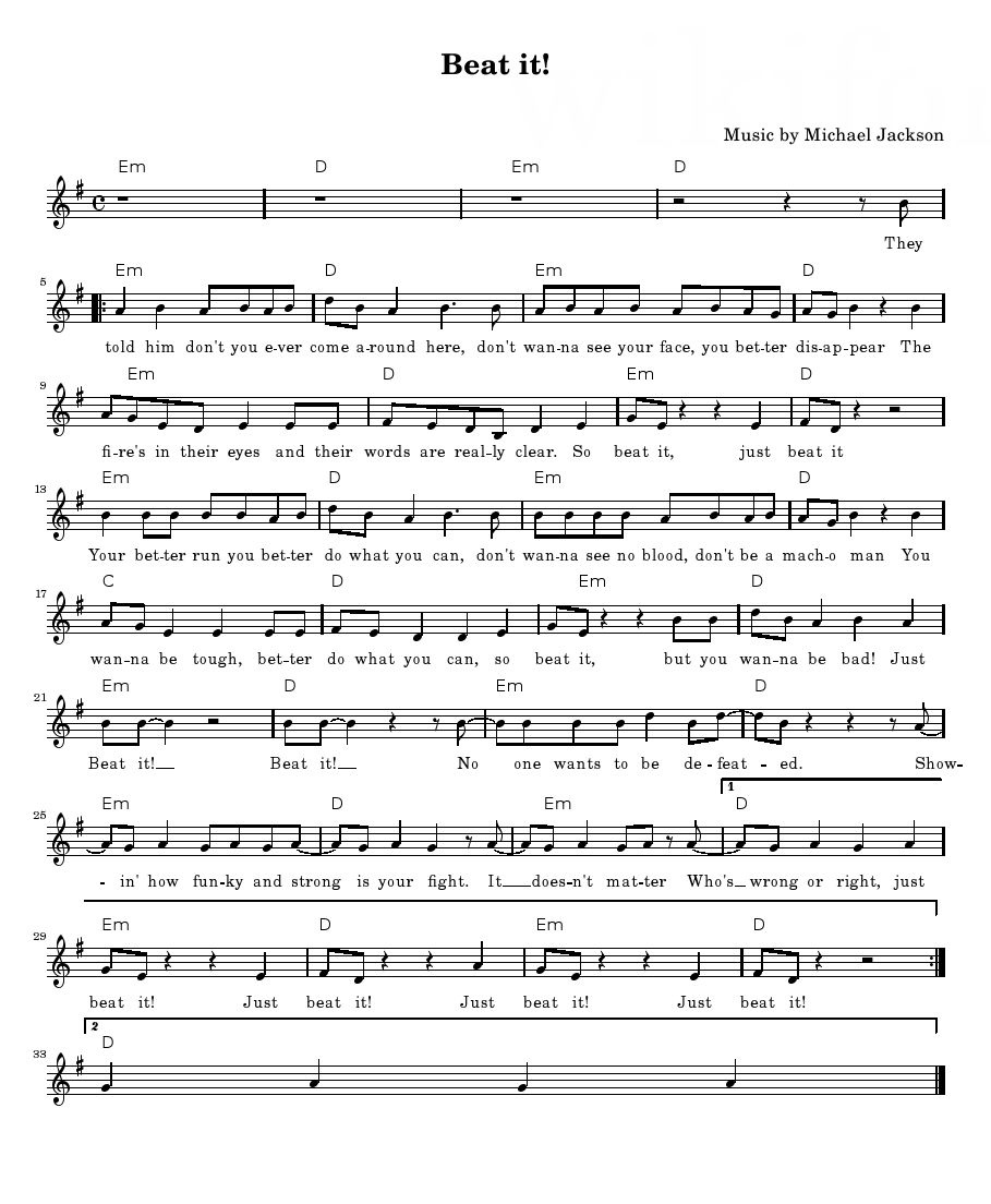 Beat It! sheet music