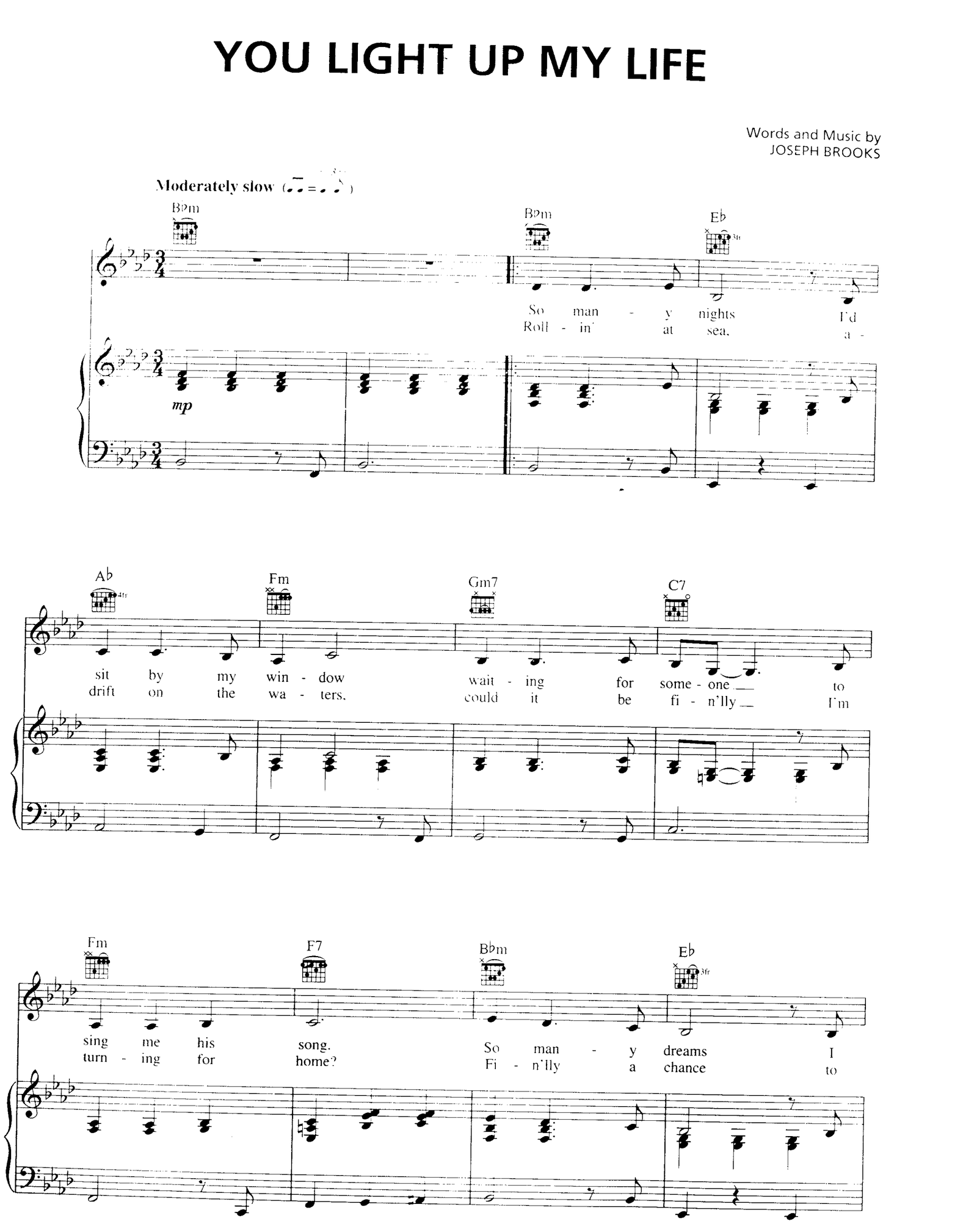 You Light Up My Life sheet music